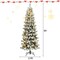 Pre-Lit Hinged Christmas Tree Snow Flocked with 9 Modes Remote Control Lights